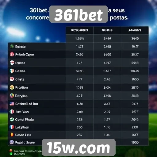 Comparação entre 361bet e concorrentes do mercado